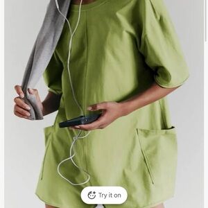 Free People Light Green Pocketed Jumpsuit